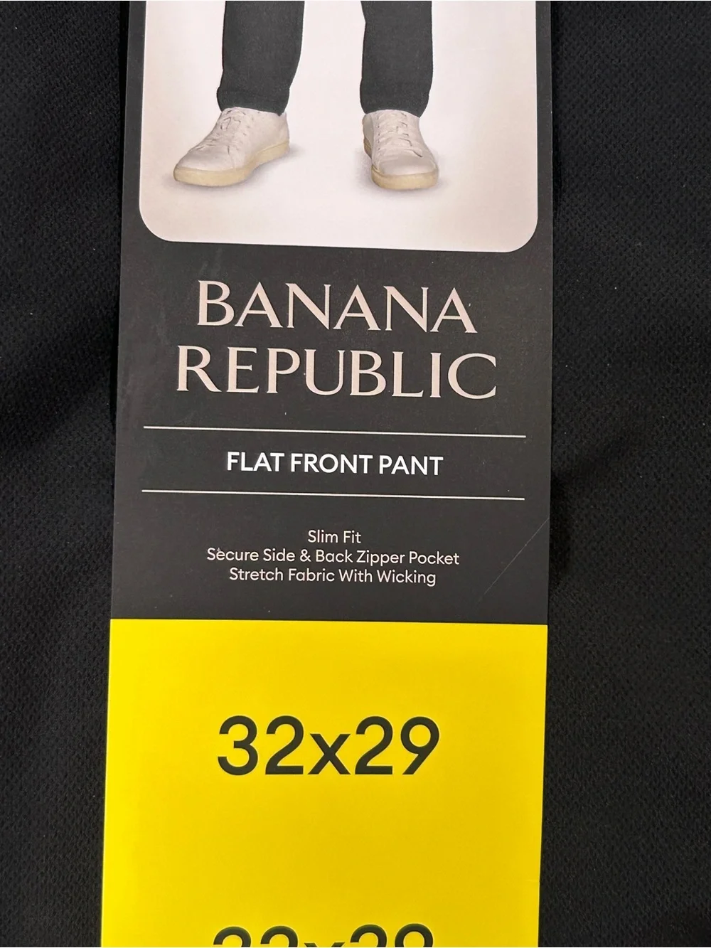 Banana Republic Men’s Slim Fit Flat Front Stretch Pants Black 32x29 NWT